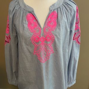 Lilly Pulitzer Amabella Chambray Shirt S